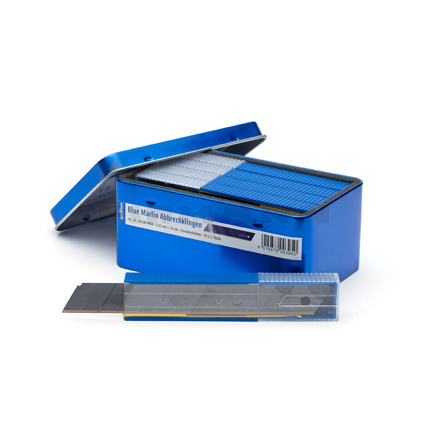 [162213] Blue Marlin-Abbrech-Klingen (titan), 18 mm breit (100 Kli.)