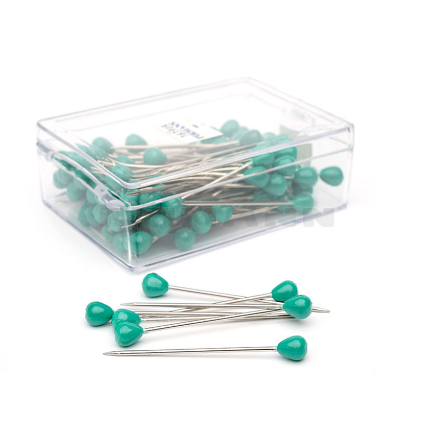 Anstecker grün m. Plastikkopf 8x60 100 Stk.