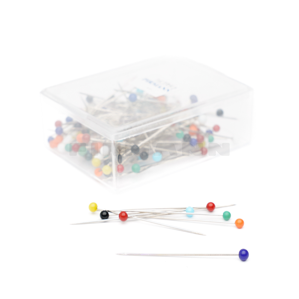 [163950] Glaskopfnadeln 48x0.8 mm bunt 30 g/Dose