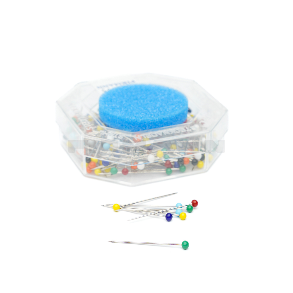 [163955] Glaskopfnadeln 30x0.65 mm bunt 20 g/Dose