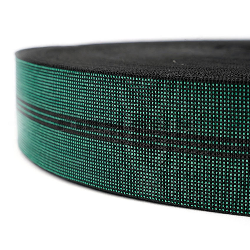 [613507] Elastic-Gurte 7 cm grün/schw. 30%  Vorsp.