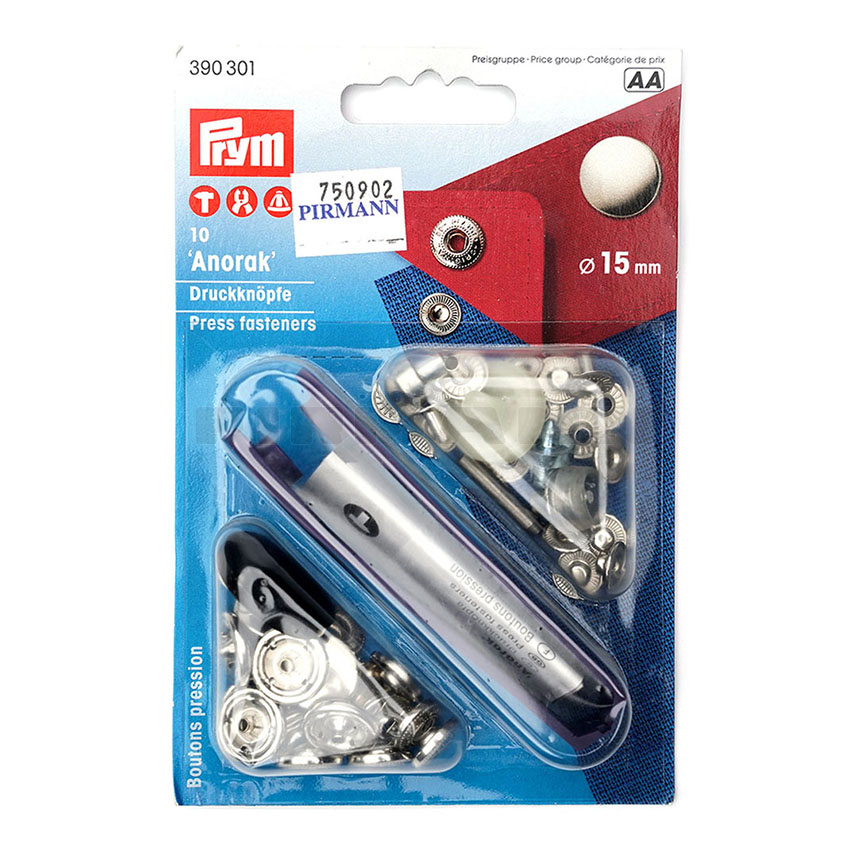 Druckknöpfe 15 mm für Anorak