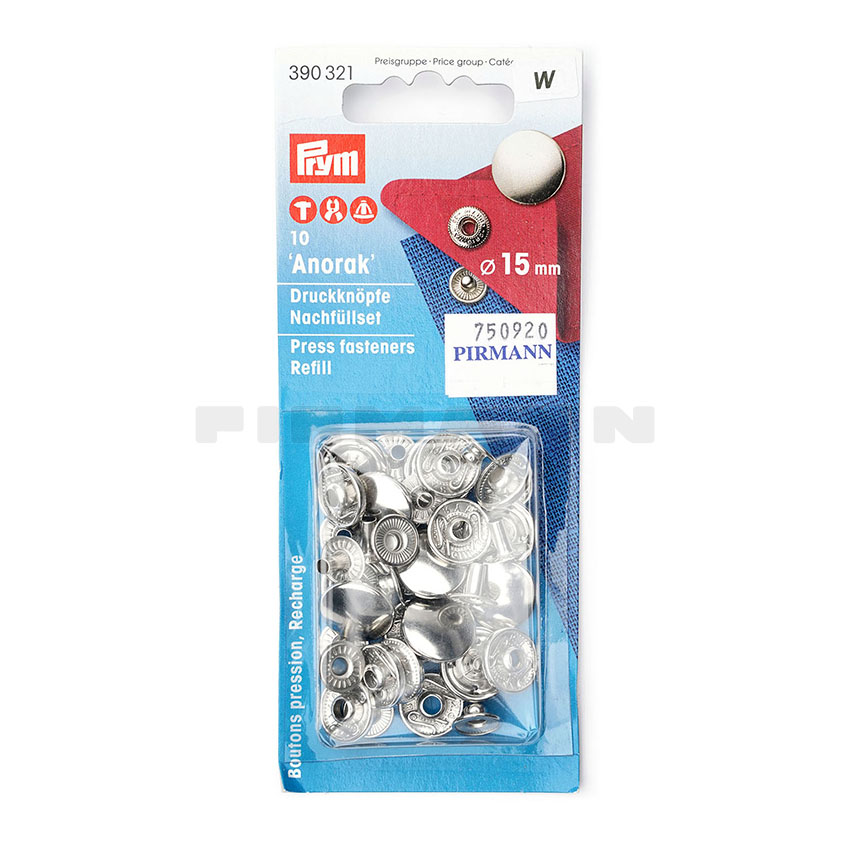 [750920] Druckknöpfe 15 mm f. Anorak, Nachfüllset
