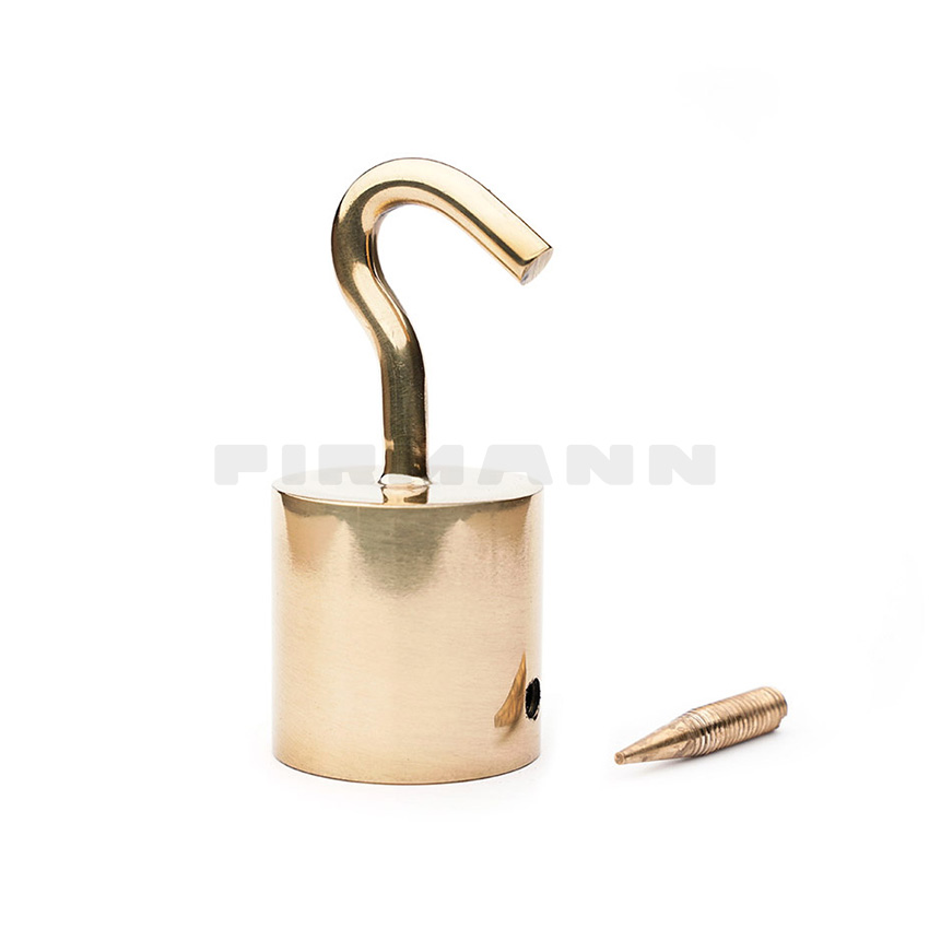 Seilendabschluss-Haken 30 mm, messing gl.