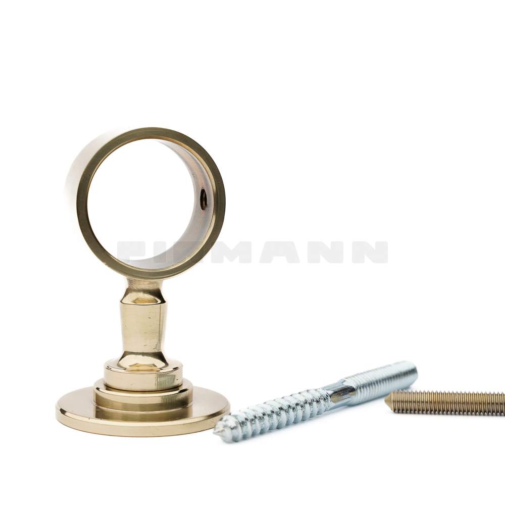 [TSH301] Seilhalter 30 mm, messing gl. mit Stockschraube