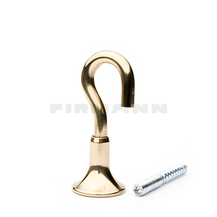 Wandhaken 55 mm Wandabstand, messing gl.