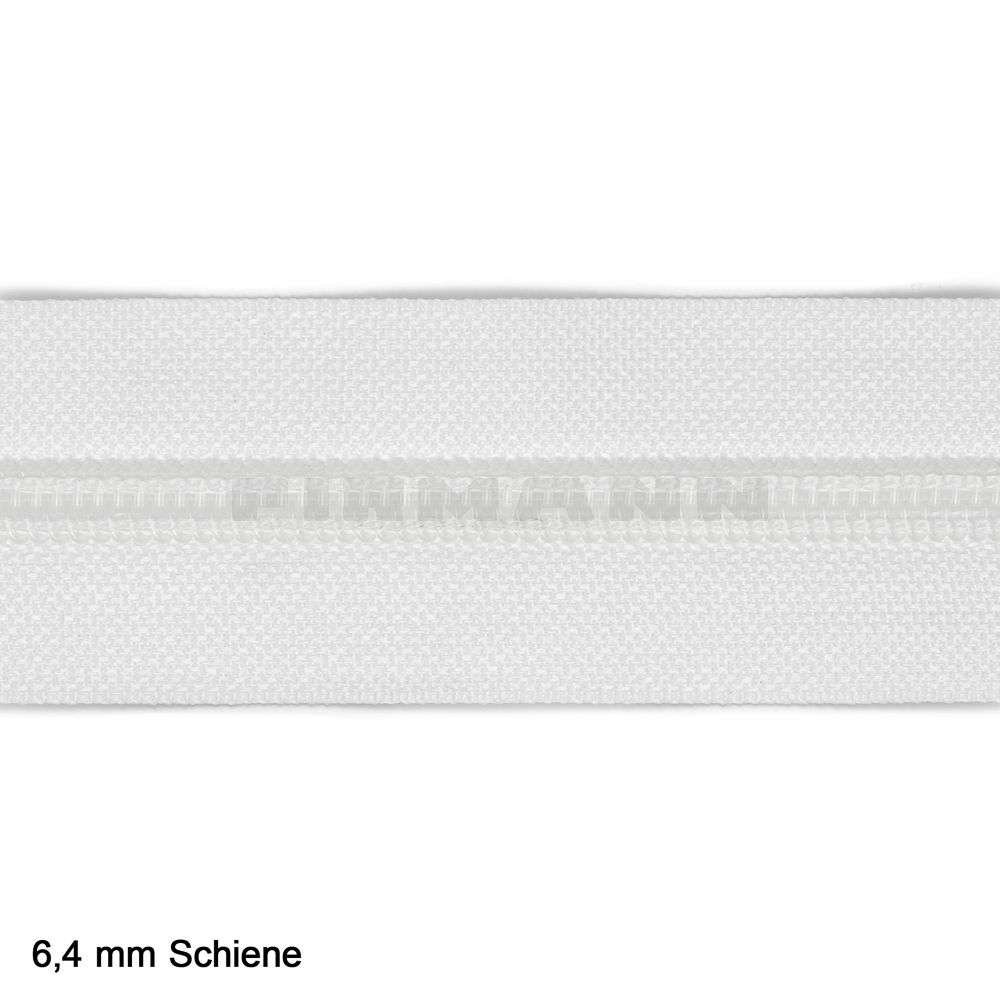 Reißverschluß endl. 6,4  weiß 6000