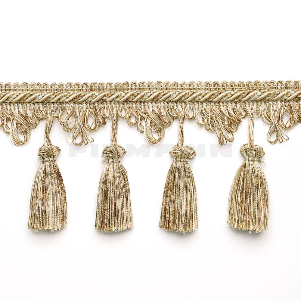 [FVI06] Quastenfransette VIOLA 90 mm, beige doré