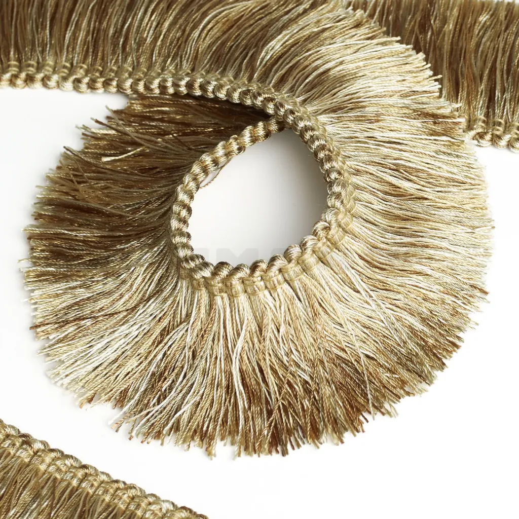 Schnittfransette FOSCARI 50 mm, beige doré