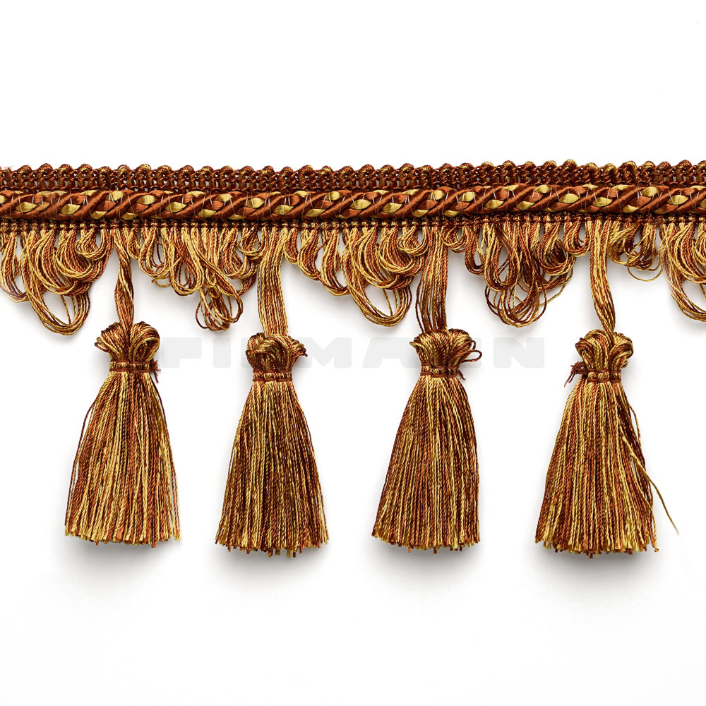 [FVI30] Quastenfransette VIOLA 90 mm, siena