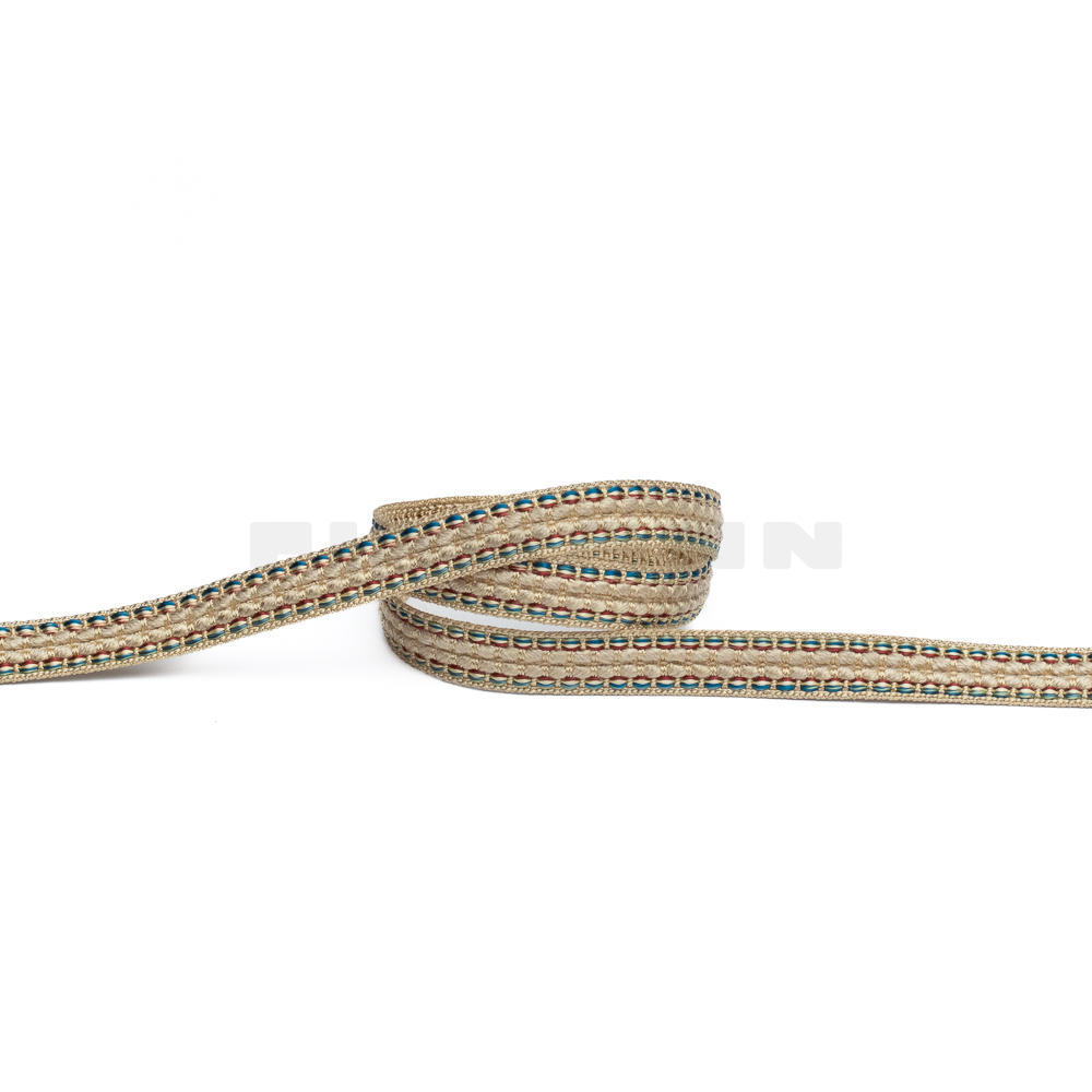 [VB207] Herzerlborte beige-tricolore 12 mm