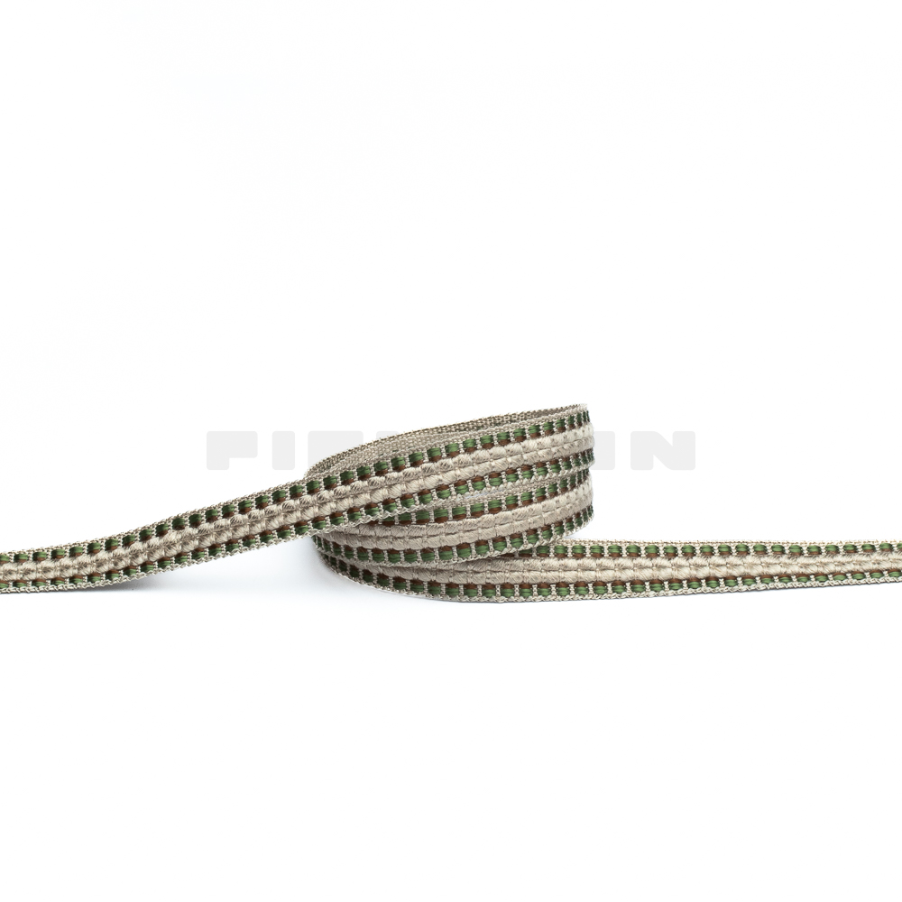 [VB401] Herzerlborte beige-moos ca.12 mm