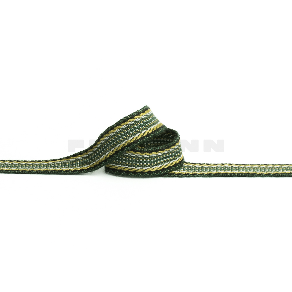 Rips-Möbelborte 15 mm grün-gold