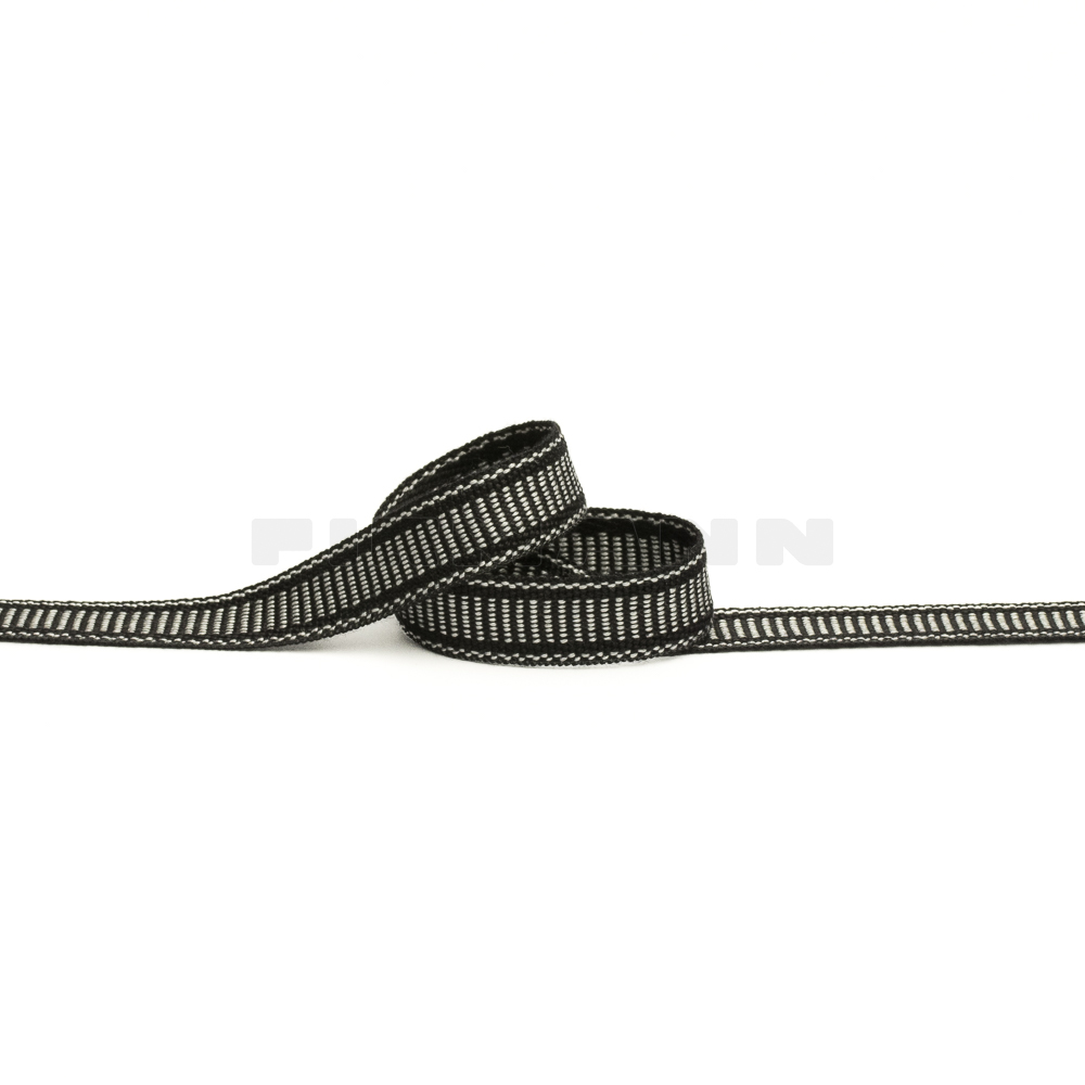 Rips-Möbelborte 13 mm  schwarz-weiß