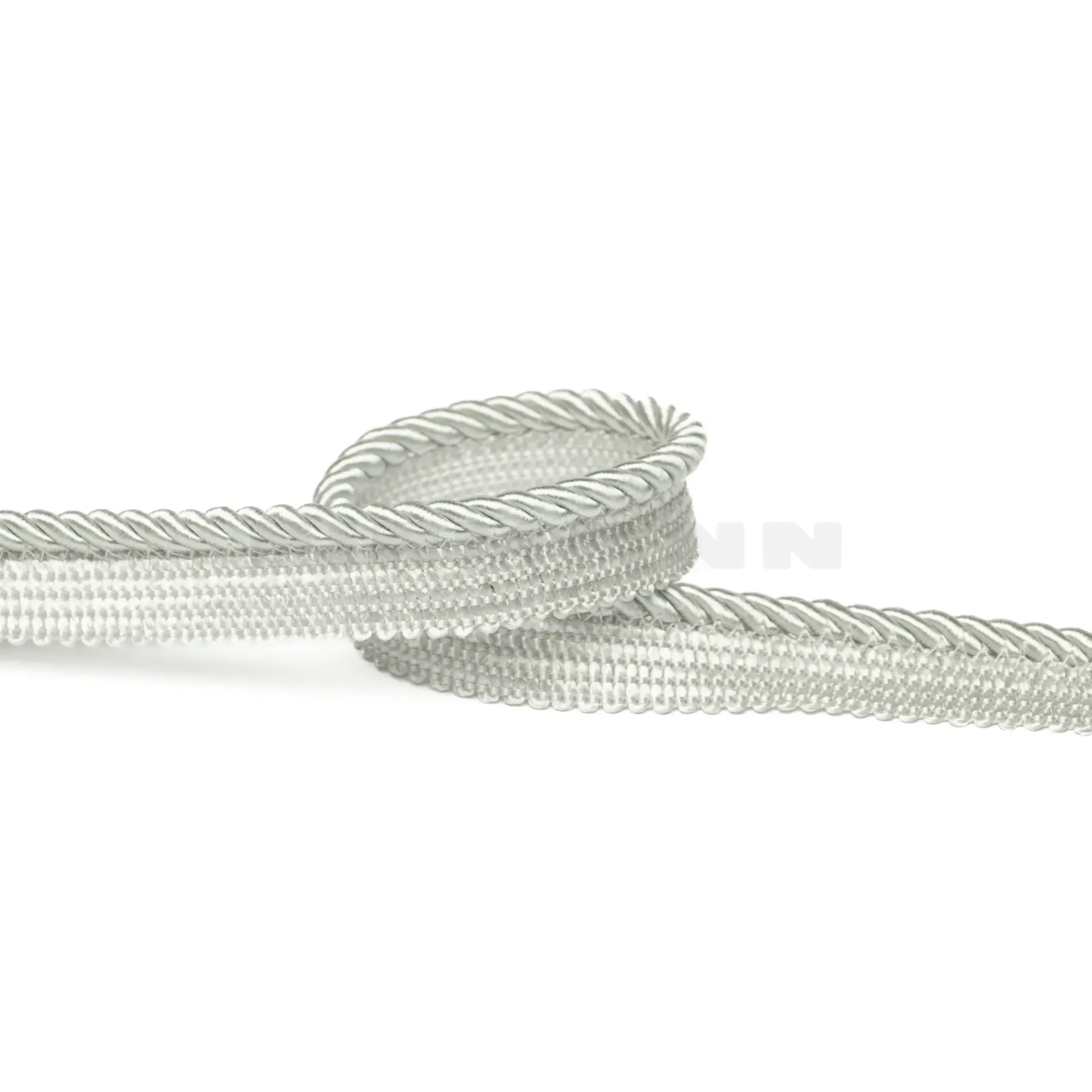 Möbelkordel mit Fahne 5 mm glänzend h.grau