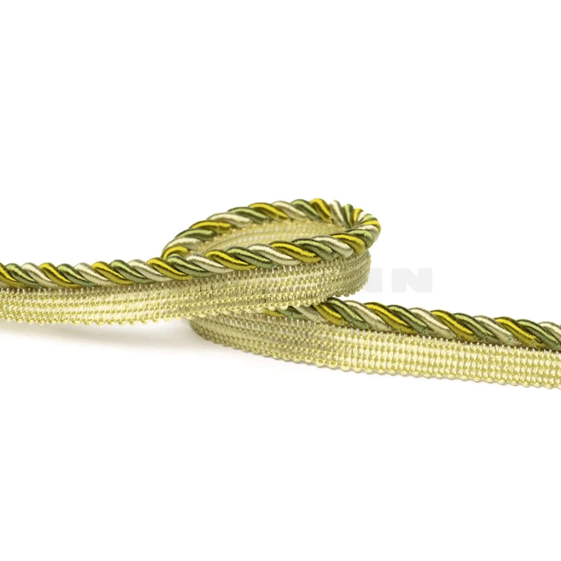 [VKG323F] Möbelkordel mit Fahne 6,5 mm glänzend heugrün