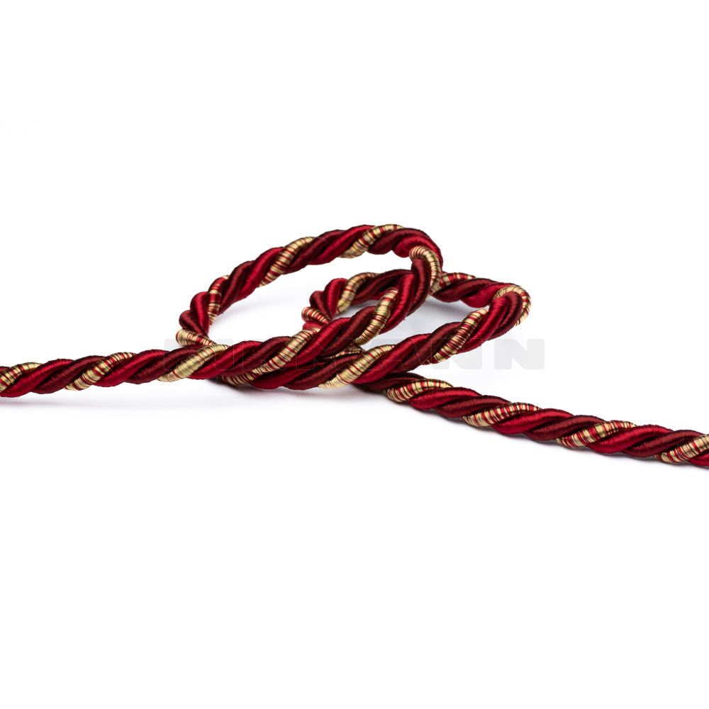 [VKG625] Möbelkordel 6,5 glänzend  rot-gold