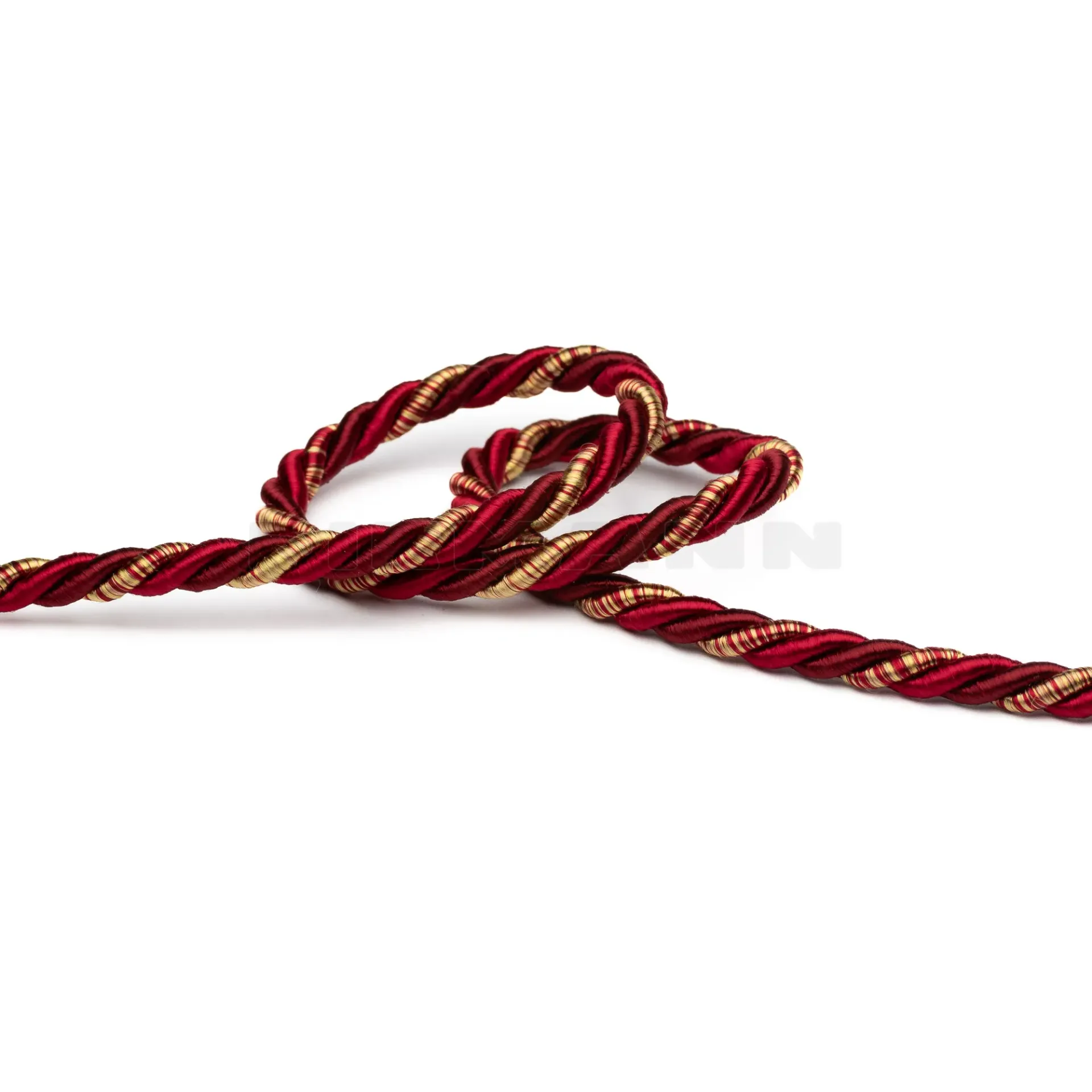 Möbelkordel 6,5 mm glänzend rot-gold