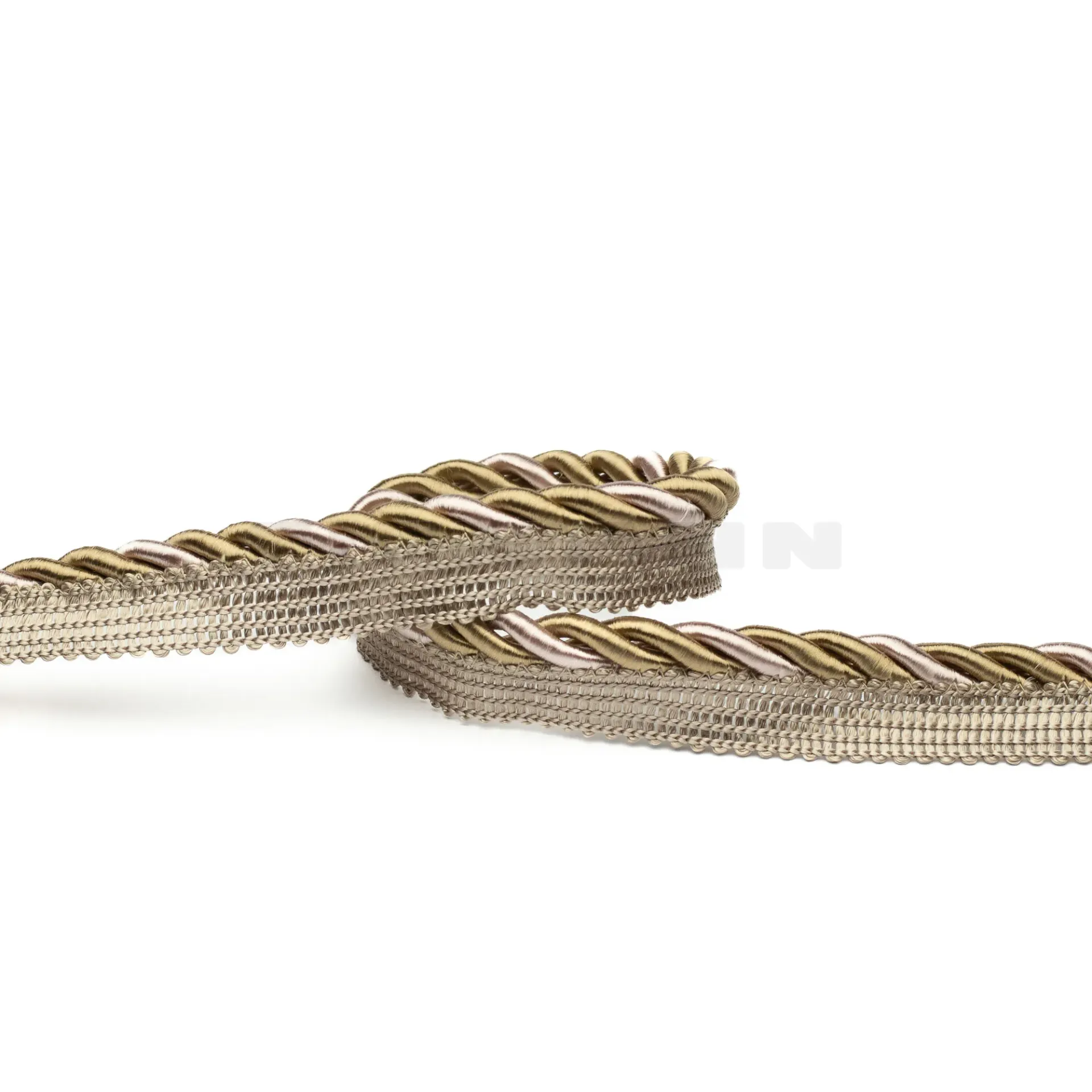 Möbelkordel mit Fahne 6,5 mm glänzend beige-rosa