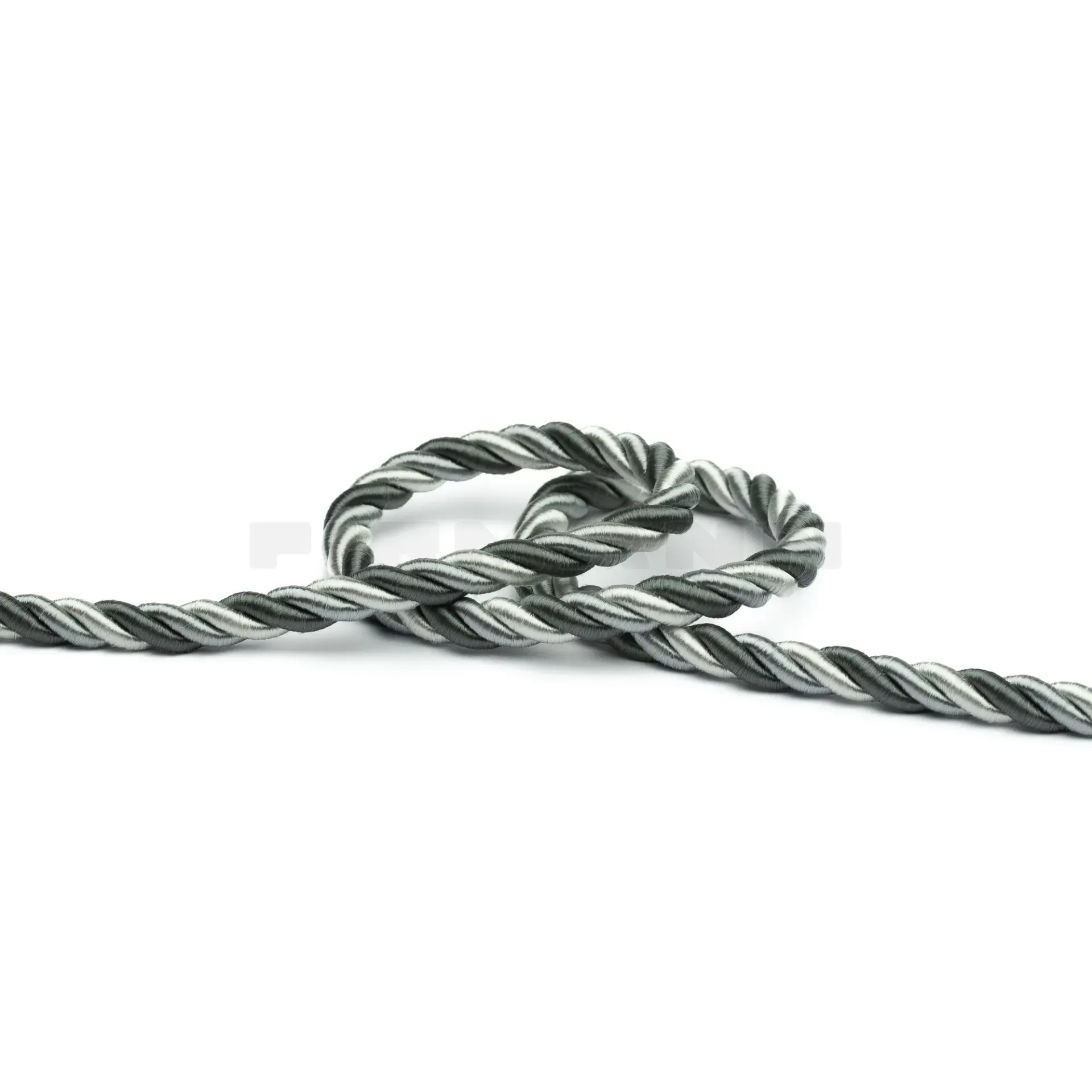 Möbelkordel 6,5 mm glänzend silber-anthrazit