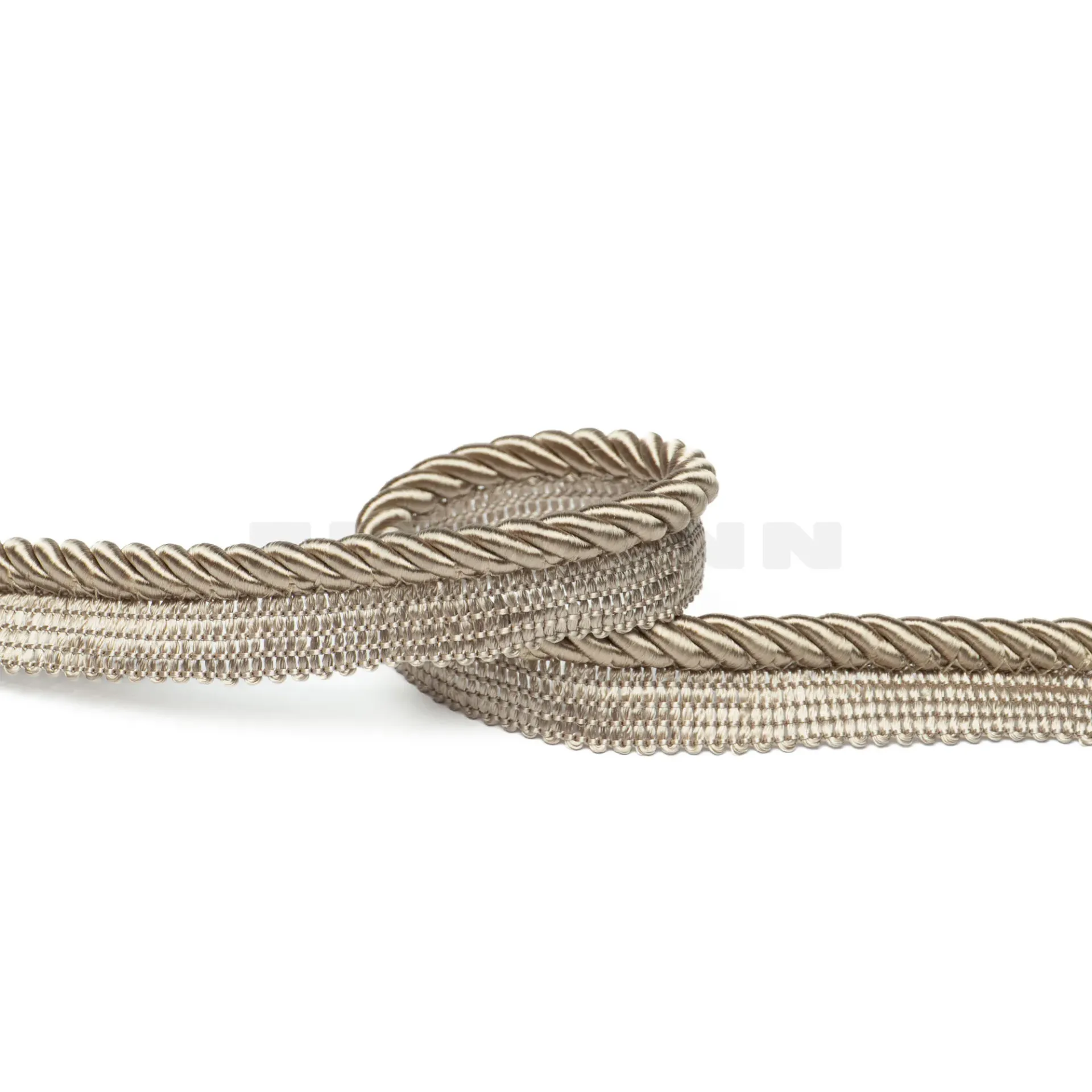 Möbelkordel mit Fahne 6,5 mm glänzend leinen