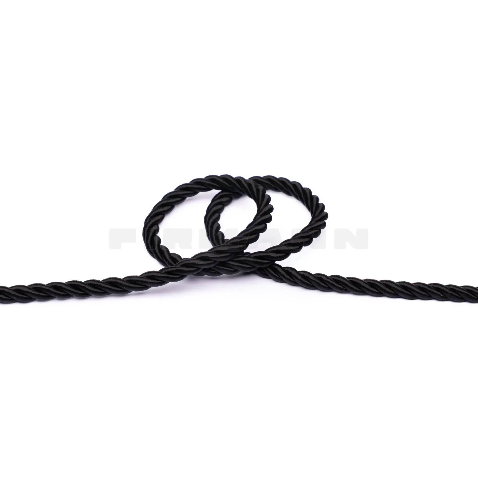 [VKG507] Möbelkordel 6,5 mm glänzend schwarz