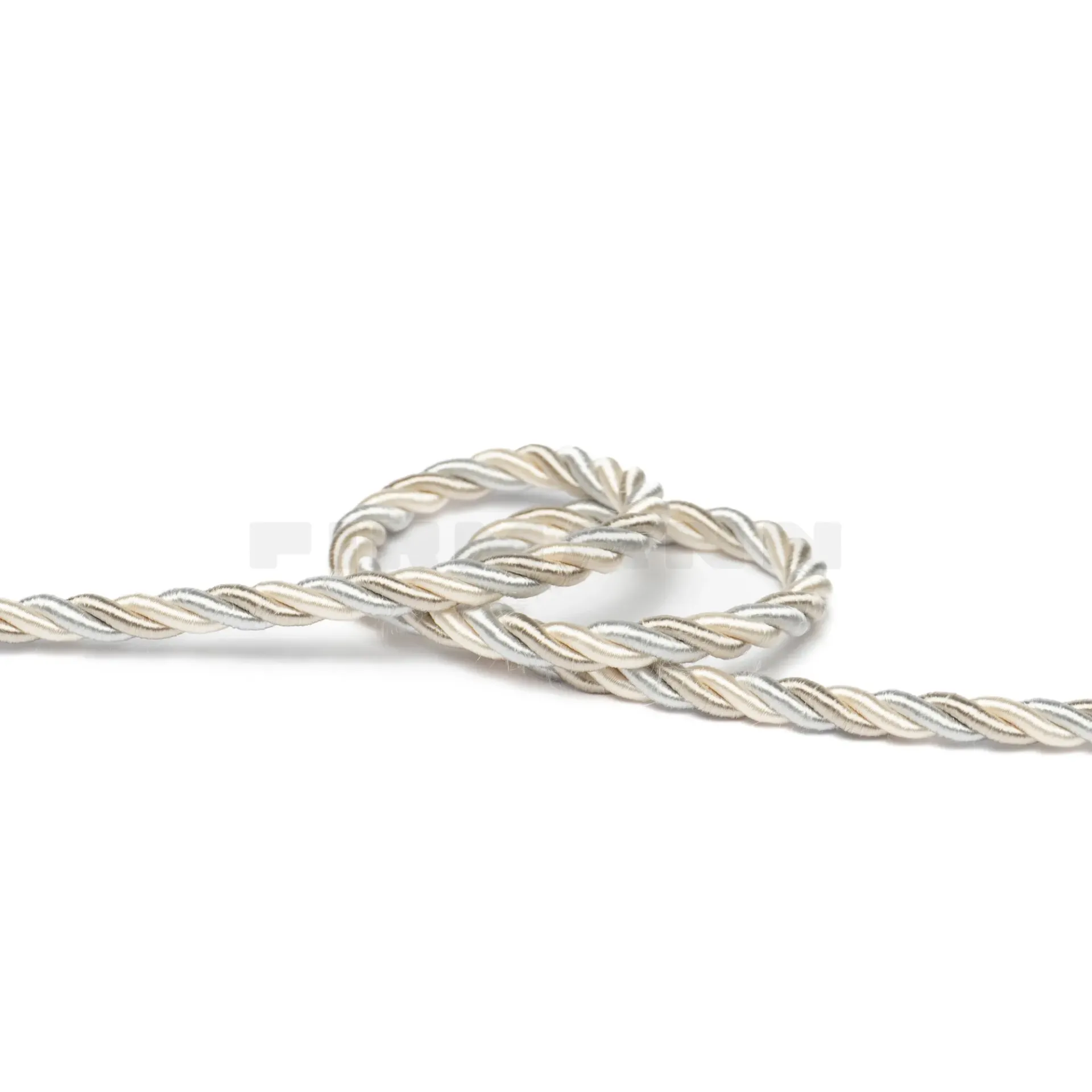 Möbelkordel 6,5 mm glänzend creme-silber