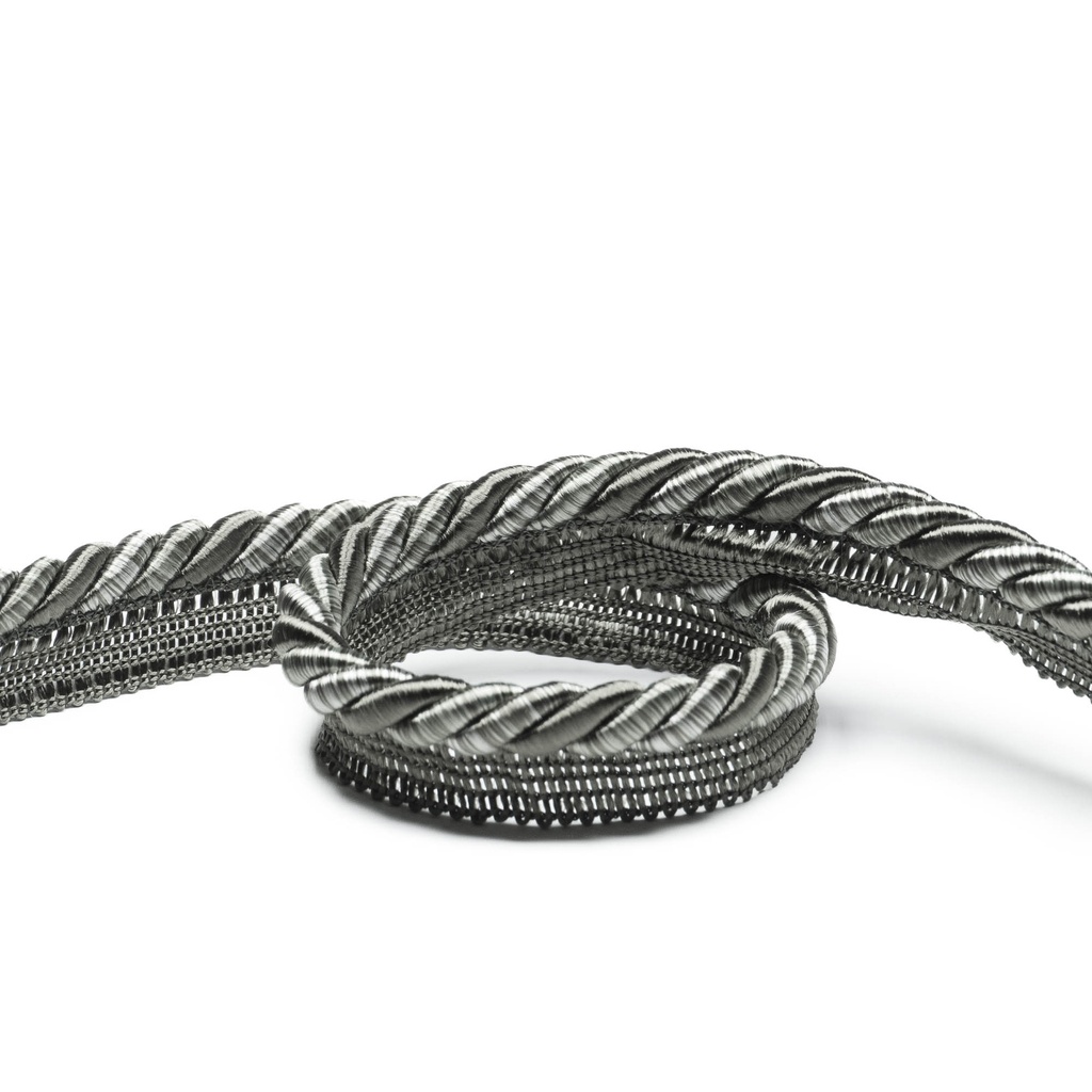 Kordel Parma+Fahne 9/12 mm  silber