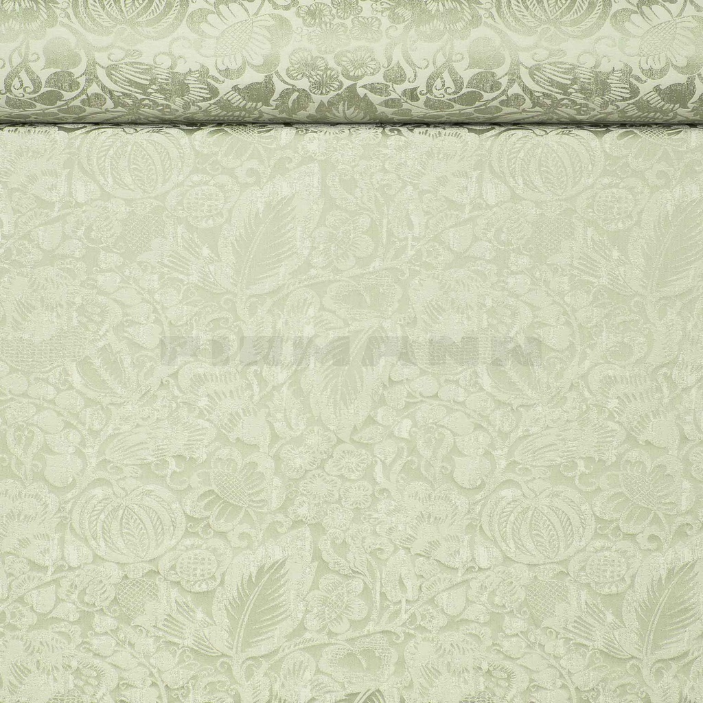 [110678] Flora nilgrün-weiß - Möbelstoff