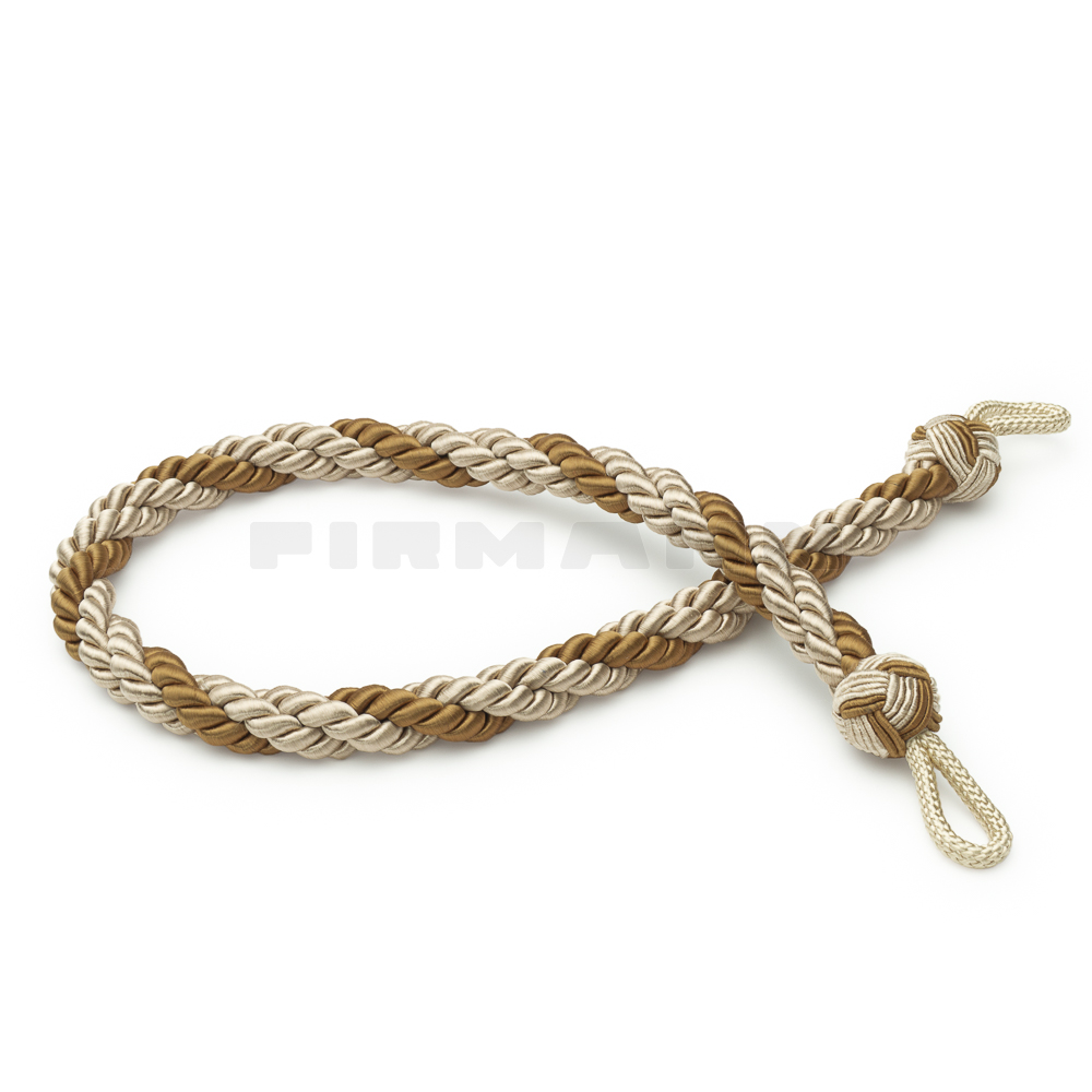 [VRK604] RH Kordel VENETO 75/2 cm, beige-h.braun