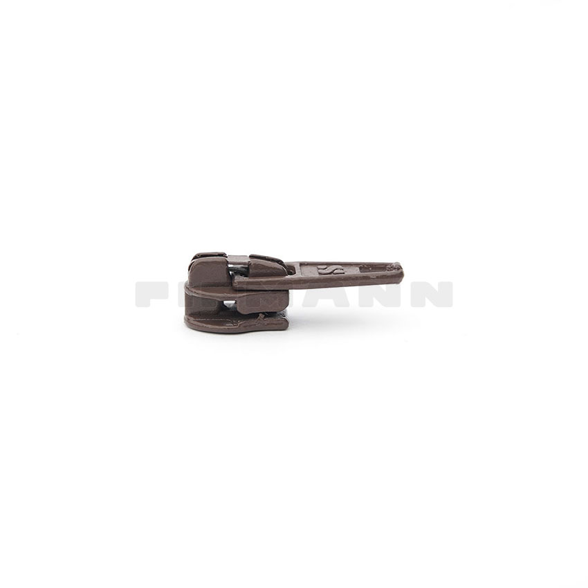 [612603] Schieber dkl. braun 6052 f. Reißverschl.