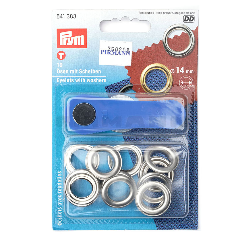 [750808] Ösen 14 mm, Nr.541-383 mess./vernickelt 10 Garn.