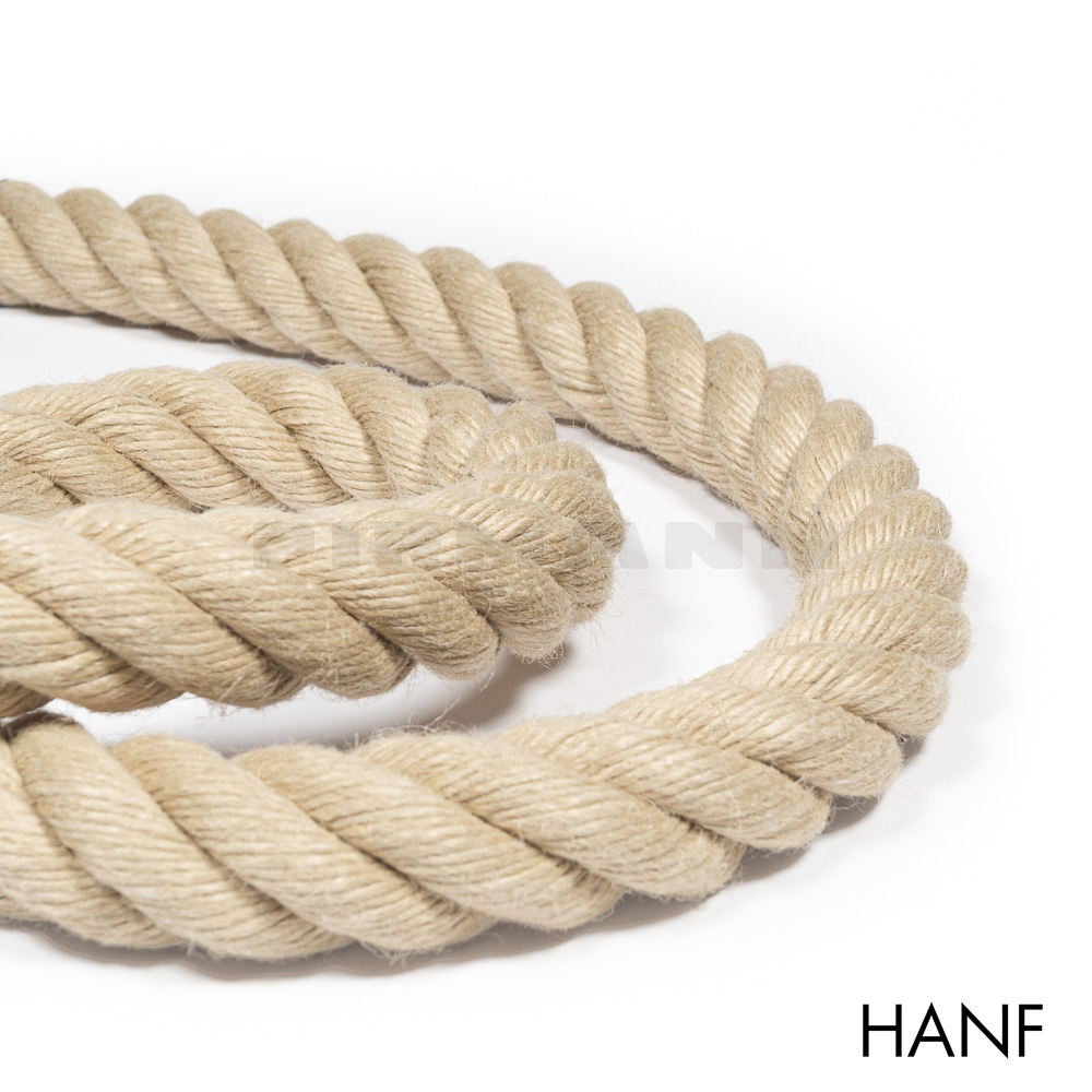 [TS30HA1] Treppenseil Hanf 30 mm, indoor, 4-schäftig glatt gedreht