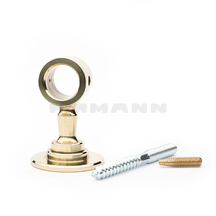 [TSH201] Seilhalter 20 mm, messing gl. mit Stockschraube
