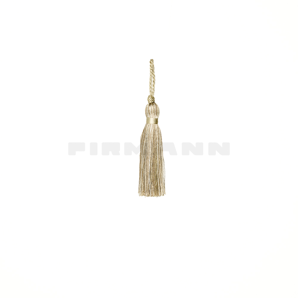 [FQF06] Quaste FABRI 7,5 cm beige doré