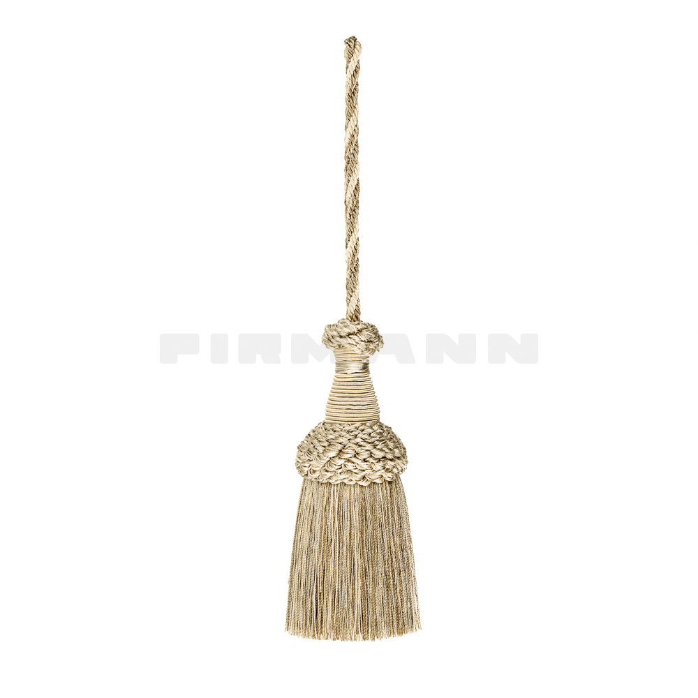 [FSQA06] Schlüsselquaste ADELE 12/24 cm, beige doré