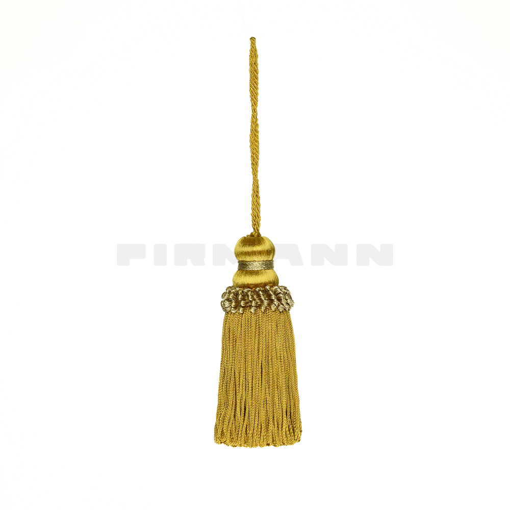 [VQD009] Schlüsselquaste DUCHESSA mit Goldapplikationen 11/21cm, dunkelgold
